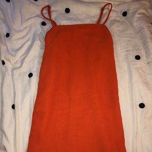 Orange shift dress
